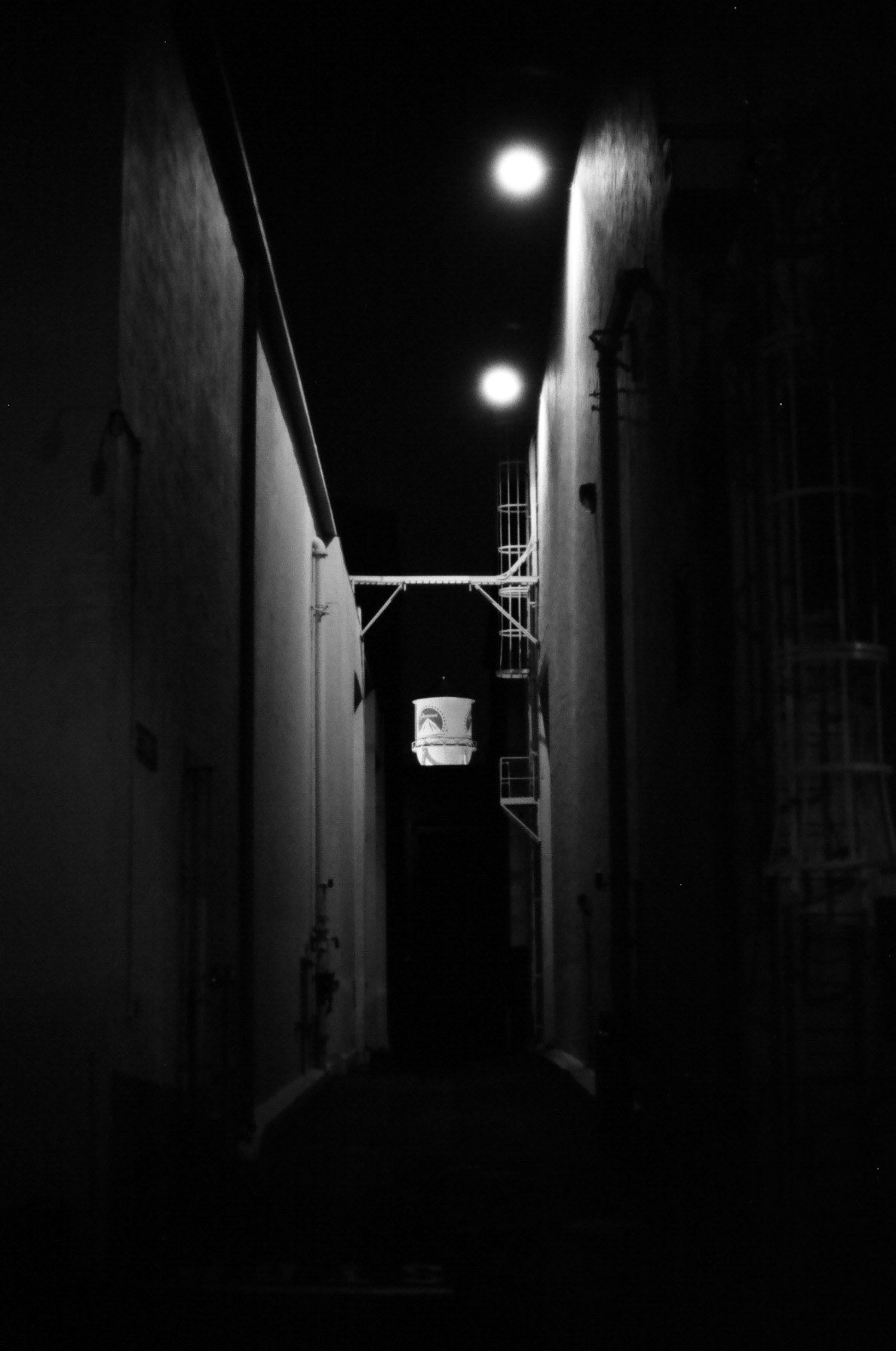 Black and white alley film photo